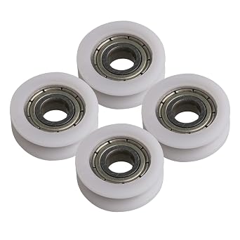 1.5mm/0.06inch Depth U-Shape Groove Bearing Guide Pulley Wheel for Max-Load 47kg Pack of 4