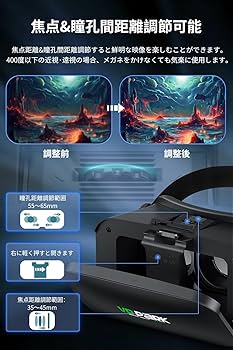 binoa VRゴーグル スマホ用 超広角120°視野角 焦点距離&amp;瞳孔間距離調 Amazon | VRゴーグル スマホ用 超広角120°視野角 焦点距離&瞳孔