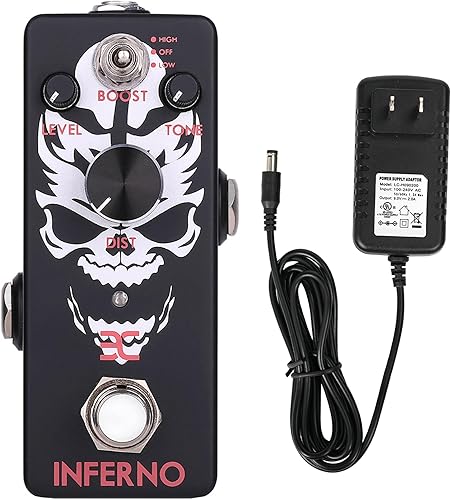 Miniatura 15 de EX Mini Pedal de Reverb Digital y Adaptador de Fuente de Alimentación de Pedal de Guitarra de Punta Negativa 9V 2A Gris