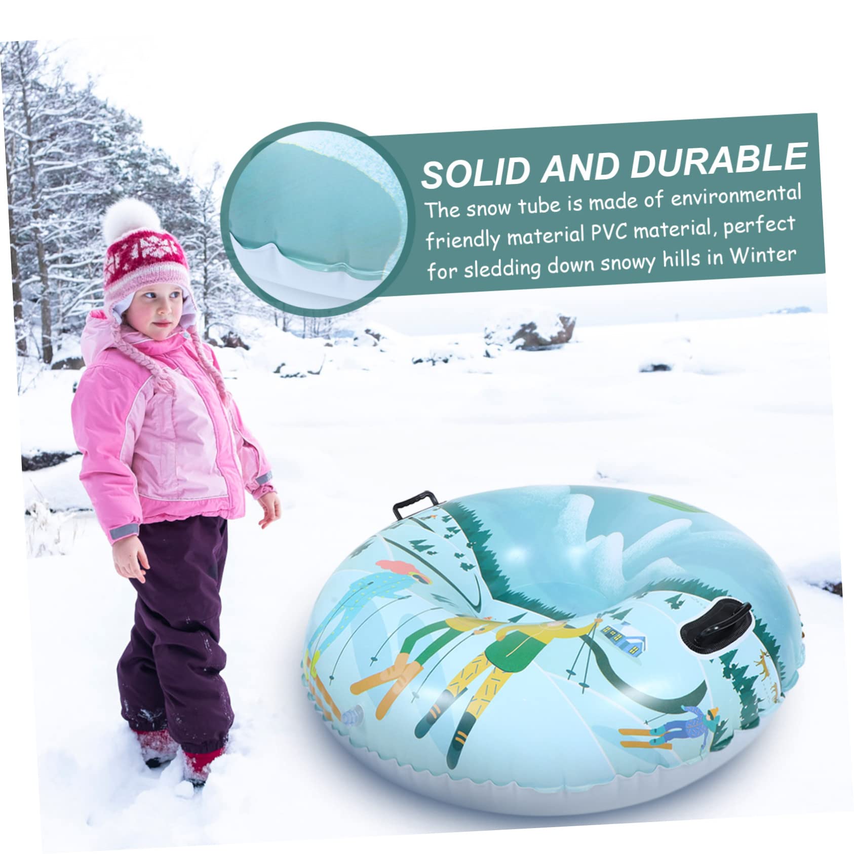 Sosoport 1pezzi Ciambella da Neve Gonfiabile in Pvc Resistente all Usura Maniglie Rinforzate per Slittino Esterno per Ragazzo Ragazza Ragazza e Amici Amanti dello Slittino