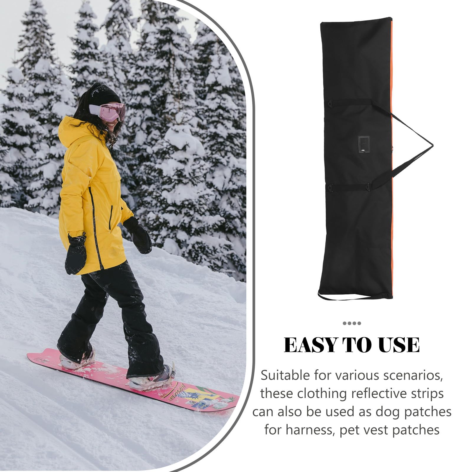 Snowboardtasche für Flugreisen – Faltbare Snowboard- und Skitasche – 167 x 41 x 0,8 cm (65,8 x 16,1 x 0,3 Zoll) – Transporttasche für Snowboardausrüstung und Skizubehör