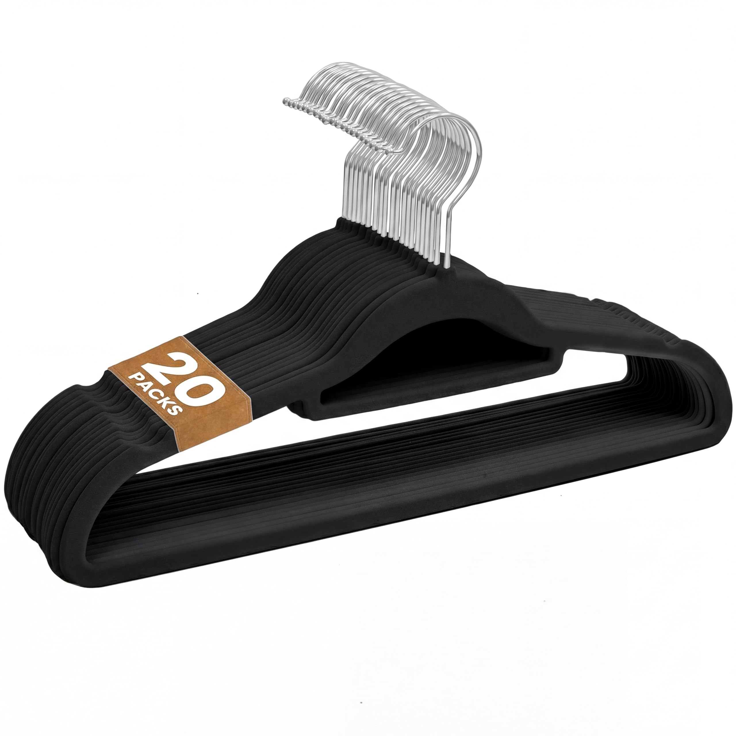 Sasha Morel 20 Pack Velvet Coat Hangers – Non Slip Velvet Hangers for Clothes...