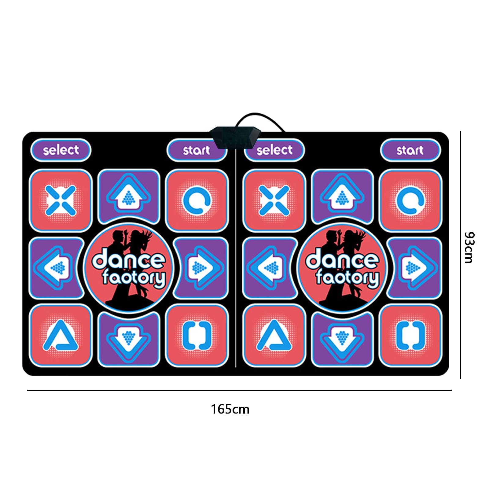 Tapis de danse HDMI avec caméra, pour TV, Tapis de Danse pour Enfants et Adultes, pour deux utilisateurs avec manette sans fil, 16 Go, Tapis de Jeu antidérapant, pour le fitness et la danse (A)