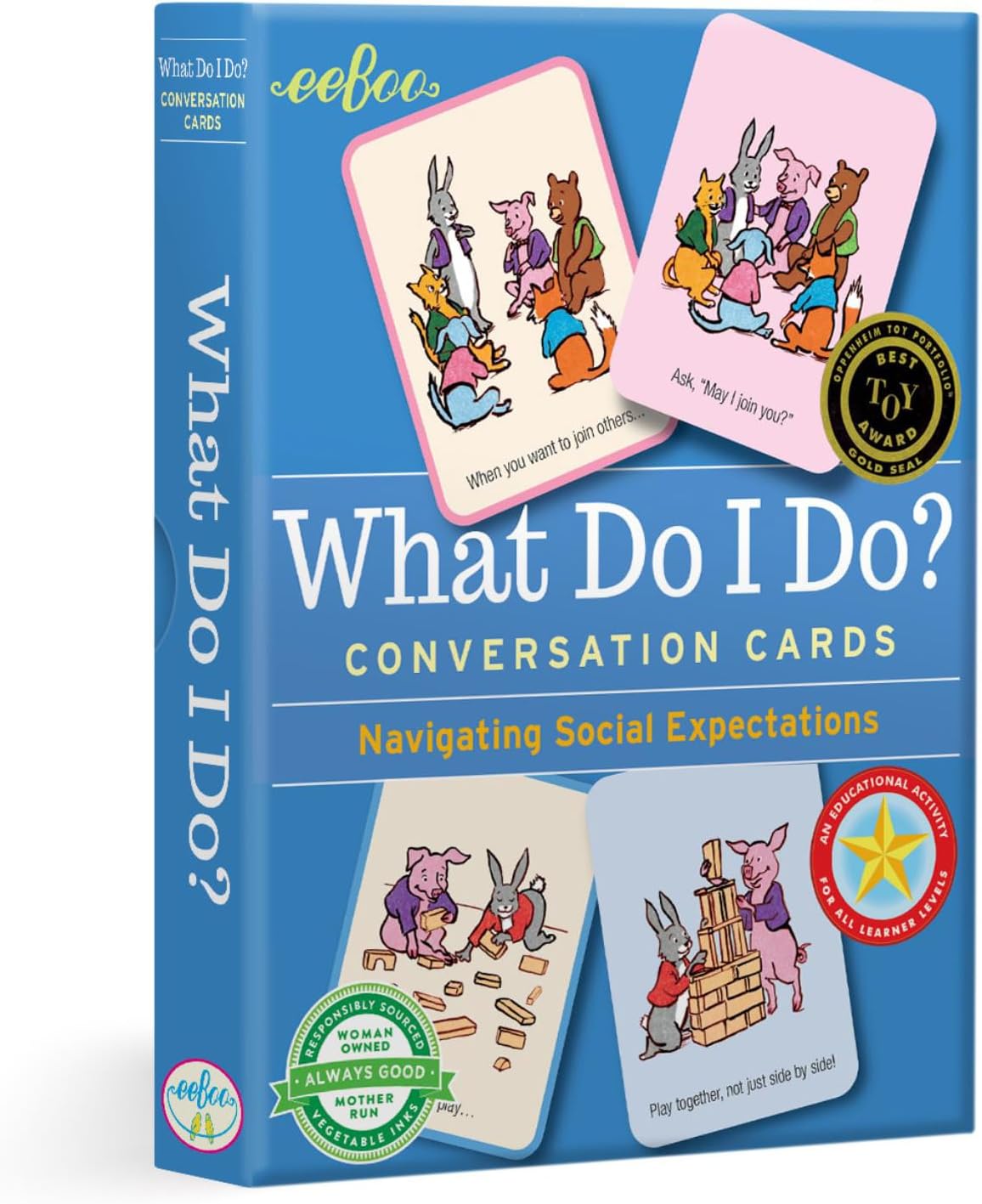 eeBoo What Do I Do Conversation: Kids' Conversation Prompts - Family Communication Game - Interactive Communication Tool - Problem-Solving Discussion Cards