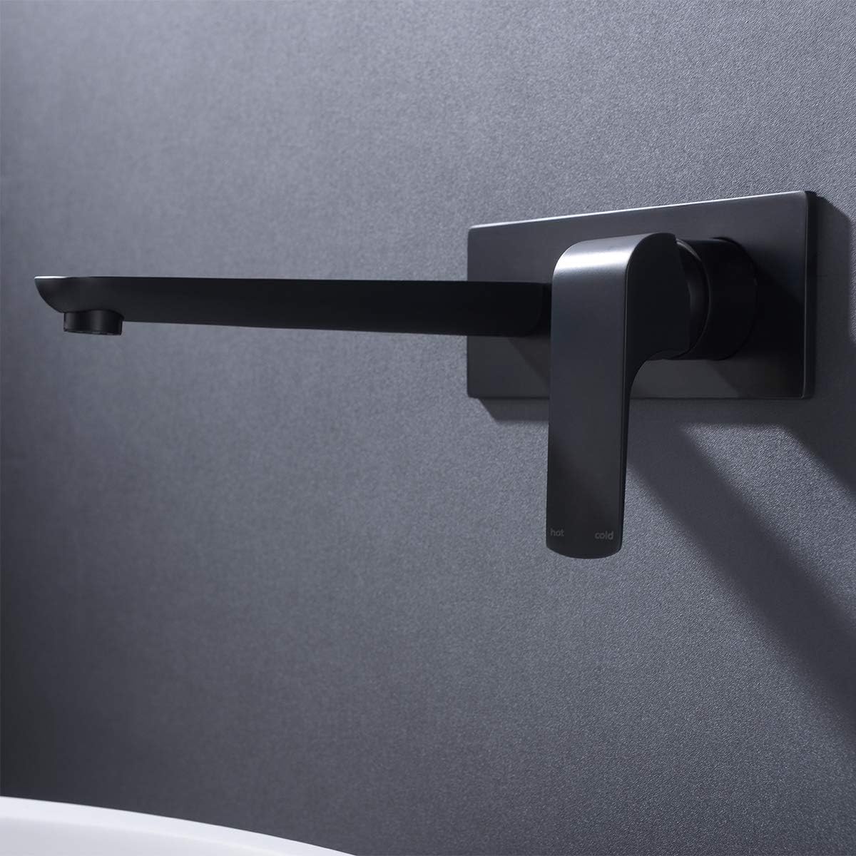 Black Friday - 50% OFF ZUKKI Copper Single-Handle Bathroom Faucets Backsplash Wall Mounted Faucets Sink tap Wall Mount Single Handle Basin Mixer Tap Bathtub Faucet 2314-07A (Black)