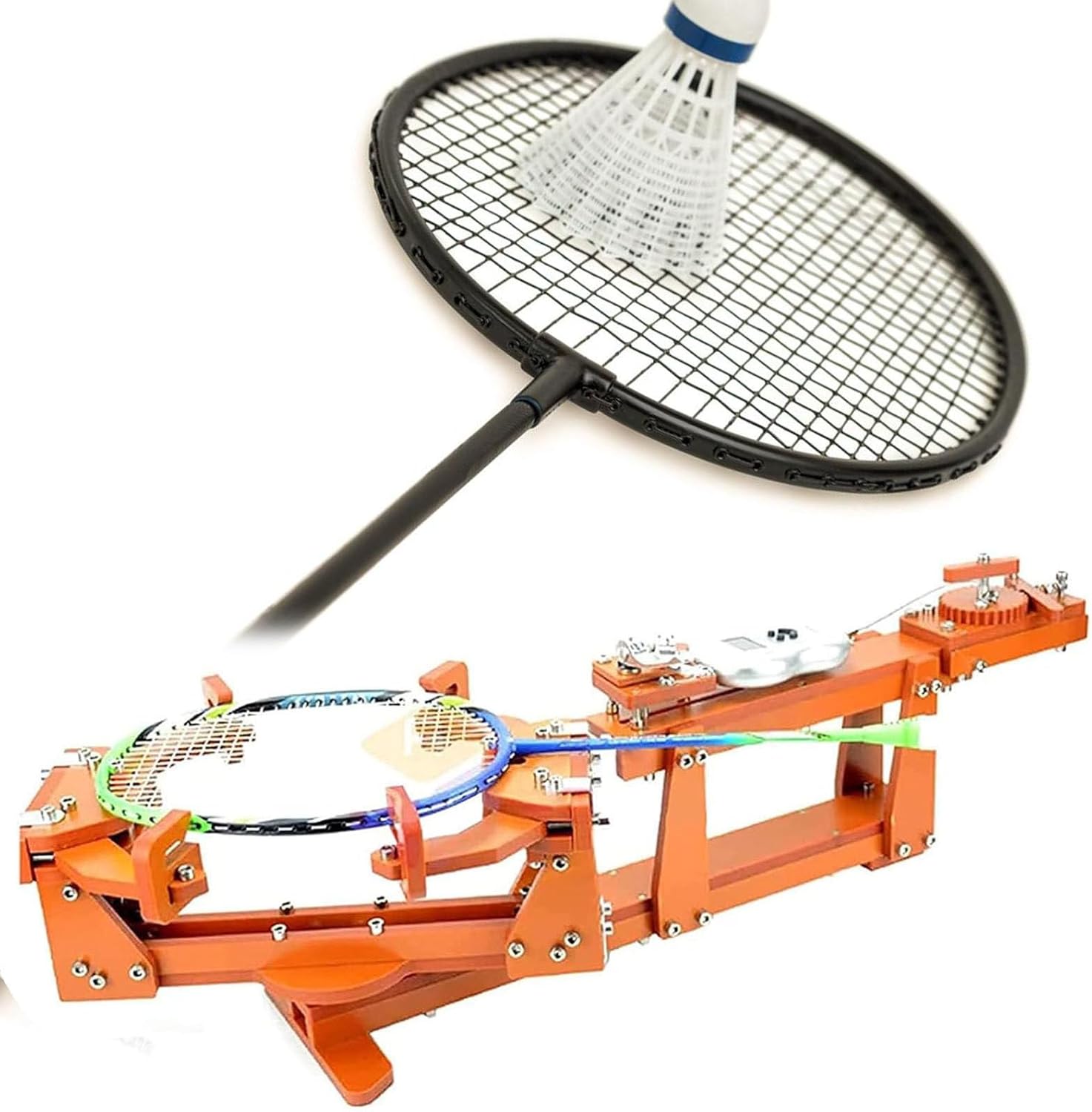 Badminton Racket Stringing Machine, Capstan-Style Personal Stringing Tool for Badminton Rackets, Tennis Rackets, DIY Squash