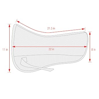 ECP Equine Comfort Products Grip Tech Non Slip Half Saddle Pad for Horses, Breathable, Shock Absorbing, Compression Foam with Cotton Lining, English Riding Pad for Jumping, Training & Eventing, Black