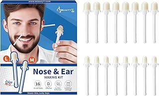 Beauty7 Nose Wax Kit, Ready to Use Waxing Sticks- Nose and Ear Epilation, Easy to Use, Safe and Natural Hair Removal Kit- 16 Wax Sticks