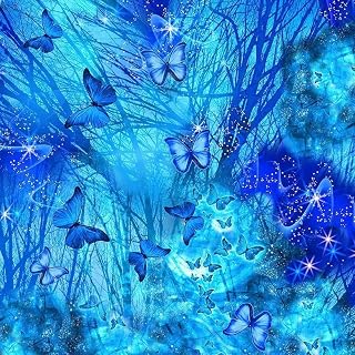 Timeless Treasures Fabrics Extra Wide Backings Bright Night Butterflies Royalty Turquoise