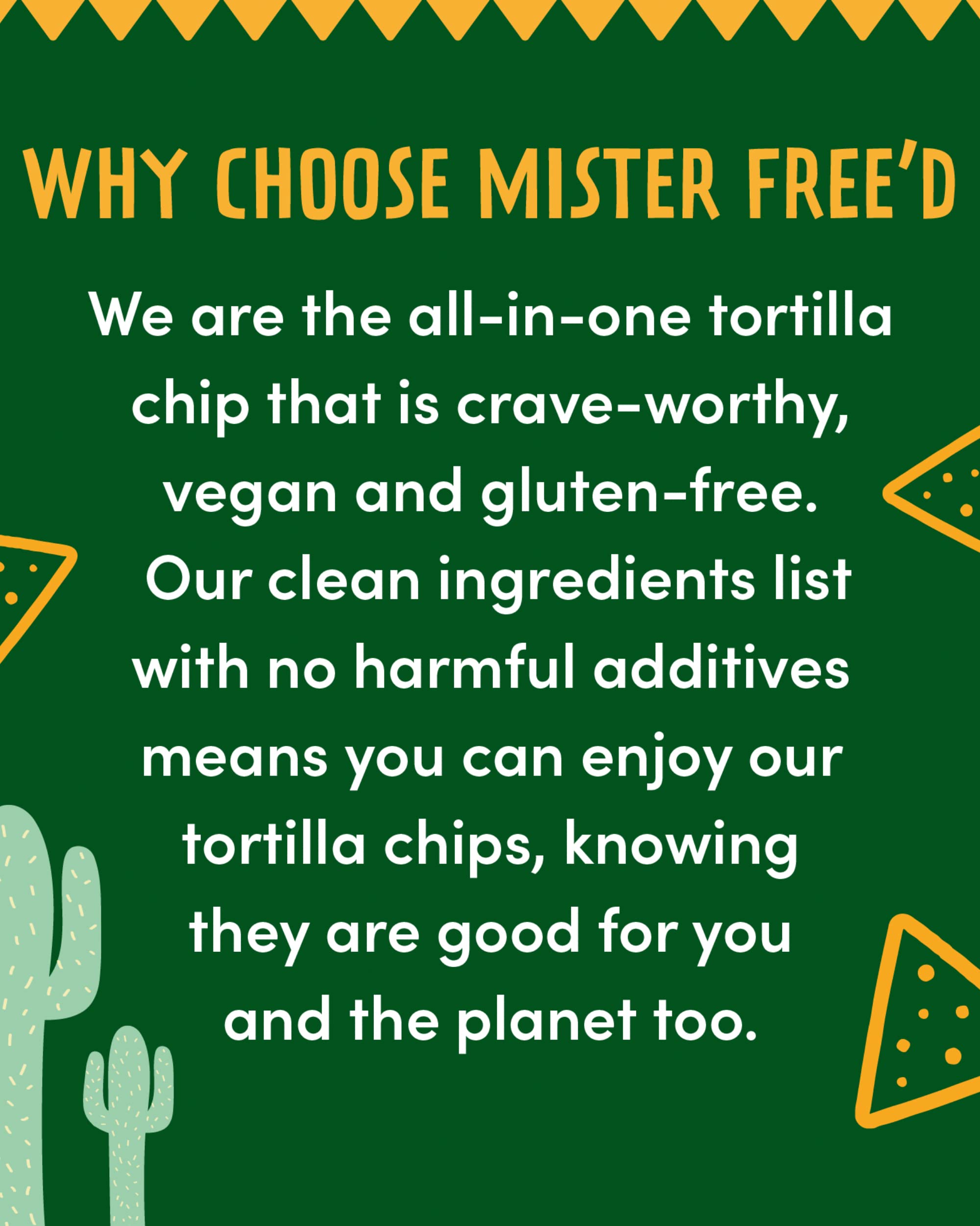 Mister Free'd Ręcznie robione chipsy tortilli z jarmużu i szpinaku - Green Goodness, idealne do zanurzania - na bazie roślin - bezglutenowe i mleczne - wysoka w błonniku - wegańskie (12 sztuk)