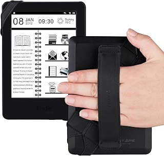 Generic Tablet Hand Strap Holder, Joylink 360 Degrees Swivel Leather Handle Grip with Elastic Belt, Secure & Portable for 6"-7” Tablets (Amazon Fire Huawei ASUS Samsung),Black