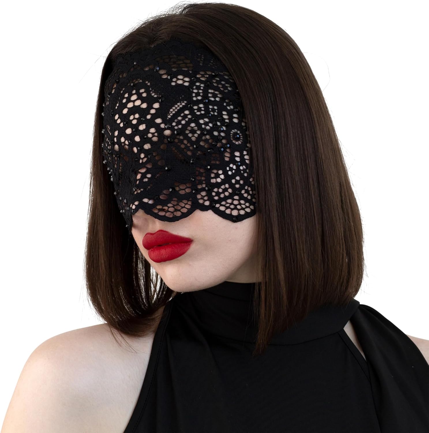 Full Face Black Lace Masquerade Masks for Women – Handmade Lace Mask Collection - Image 5