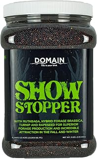 Domain Outdoor Show Stopper Deer Food Plot Seeds - 1/2 Acre Rutabaga, Hybrid Brassica, Turnip, Rapeseed Blend for Max Attraction & Regrowth