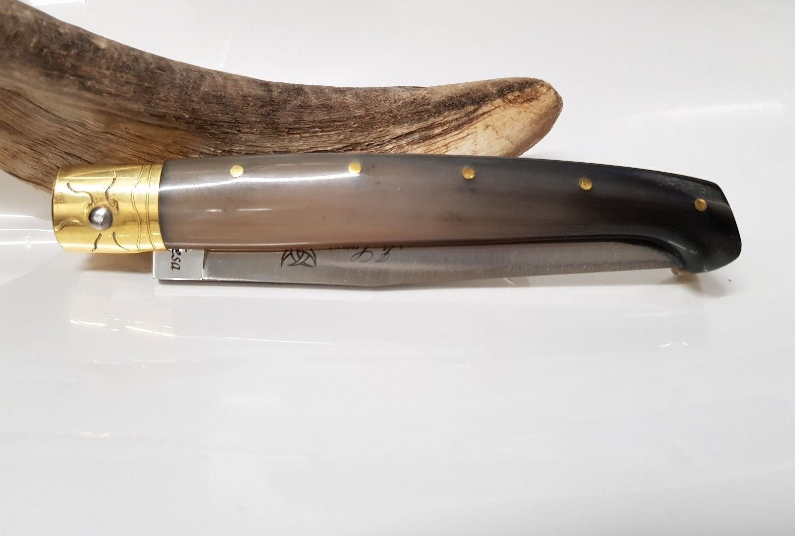 is lunas Coltello da Caccia SARDO PATTADA Tascabile Manico in Corno Sardegna Collezione Art 56