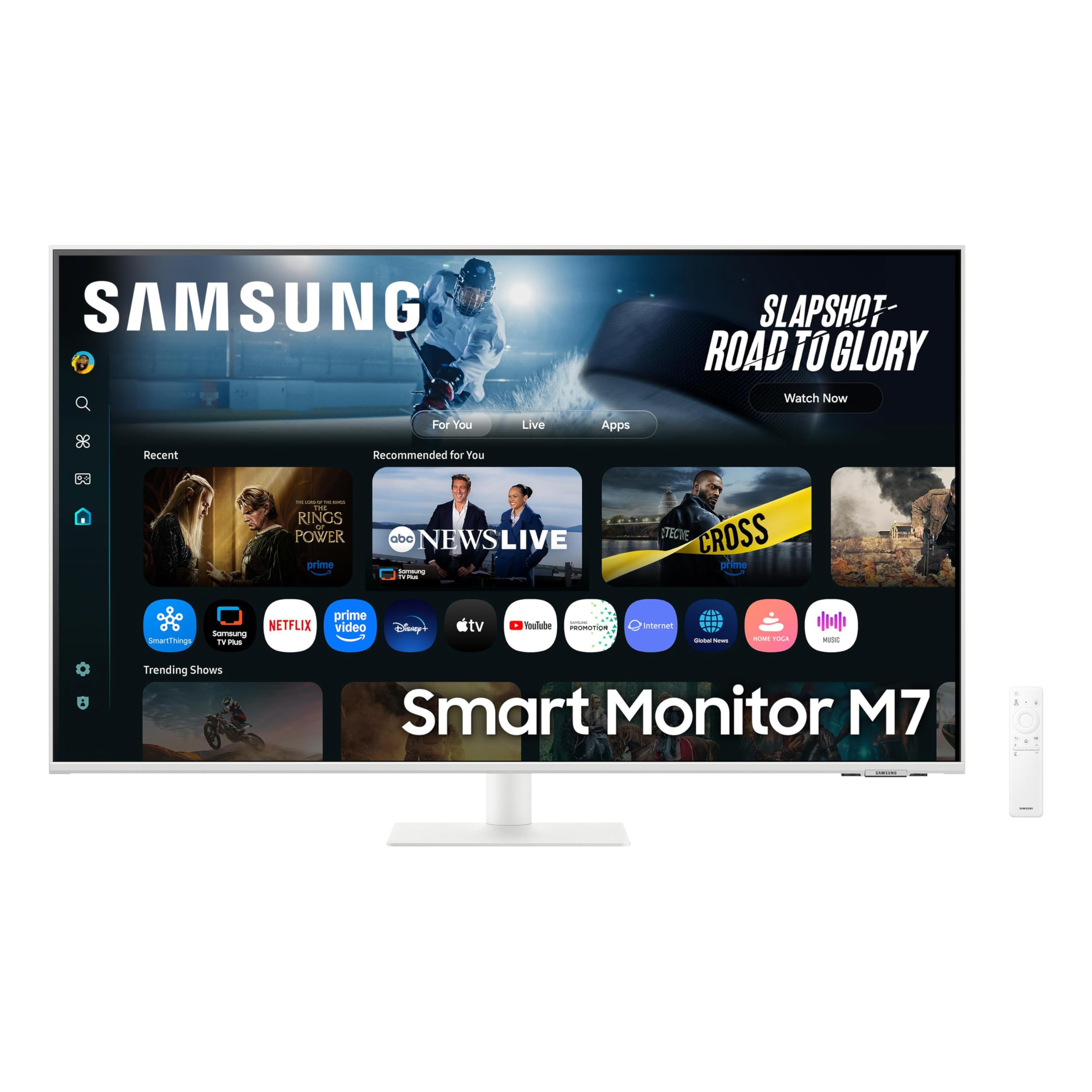 Samsung Smart Monitor M70F 32'', 60Hz, Dalle VA, 4K (3840x2160), 4ms, 3000:1, Inclinable, 2xHDMI (2.0), Display Port (1.4), Port USB-C avec Charge 65W, Couleur : Blanc, LS32FM701UUXEN