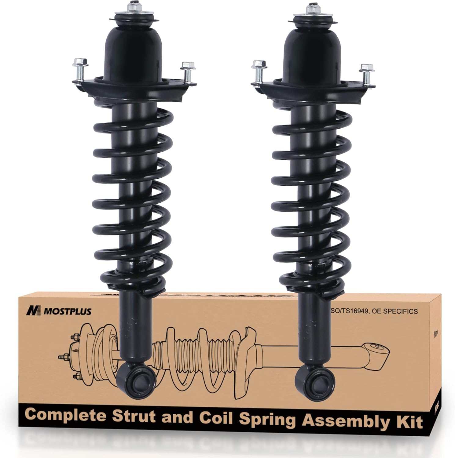 MOSTPLUS Pair Rear Struts Assembly Compatible with 2014-2019 Toyota Corolla 172991L 172991R Coil Spring Shock Absorbers