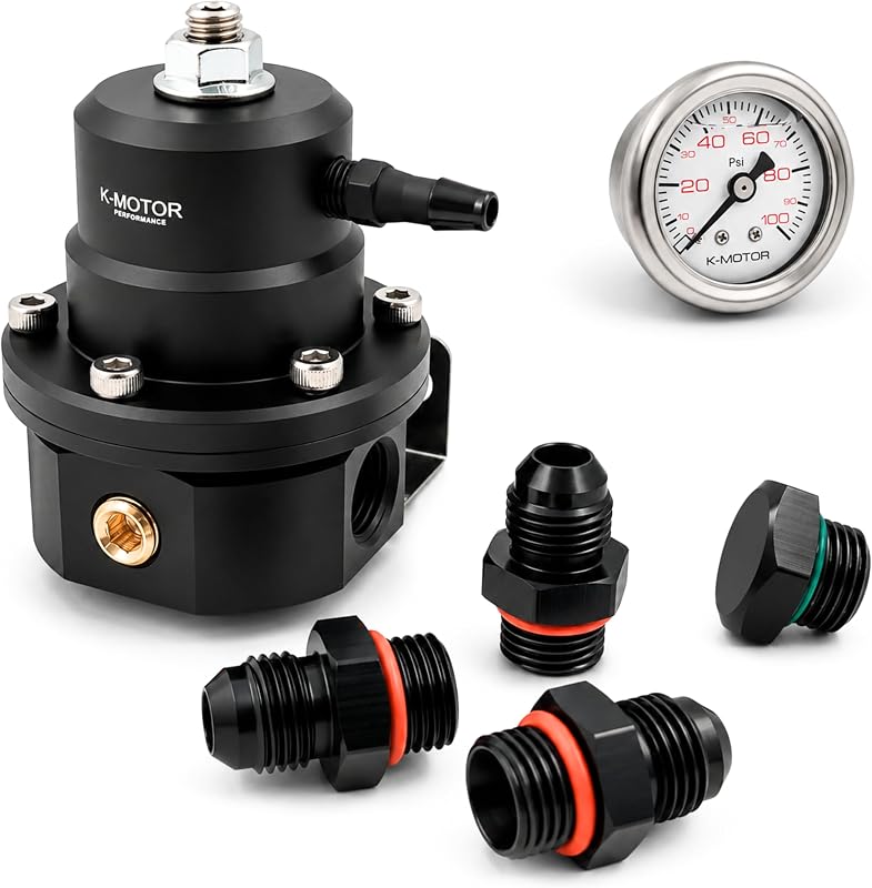 Regulador de pressão de combustível ajustável K-MOTOR PERFORMANCE 6AN com retorno – Kit universal