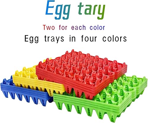 Miniatura 4 de Paquete de 8 bandejas de huevos de plástico para huevos de 30 huevos para granjeros caseros, cajas apilables para huevos con capacidad para