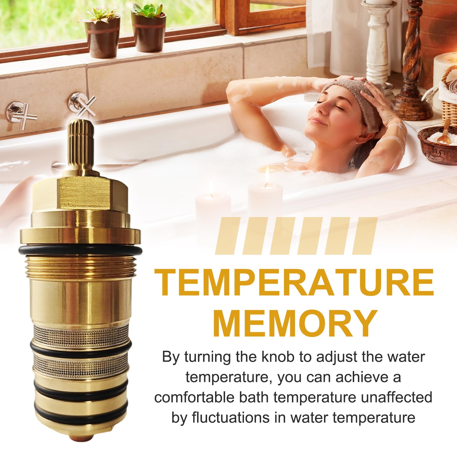 94282000 jednostka regulacji temperatury w wersji z mosiądzu, termostat prysznicowy z mosiądzu, 3/4", pasuje do pryszniców Hansgrohe Ecostat, 2 i 3-otworowych termostatów wannowych, zawór zamienny do