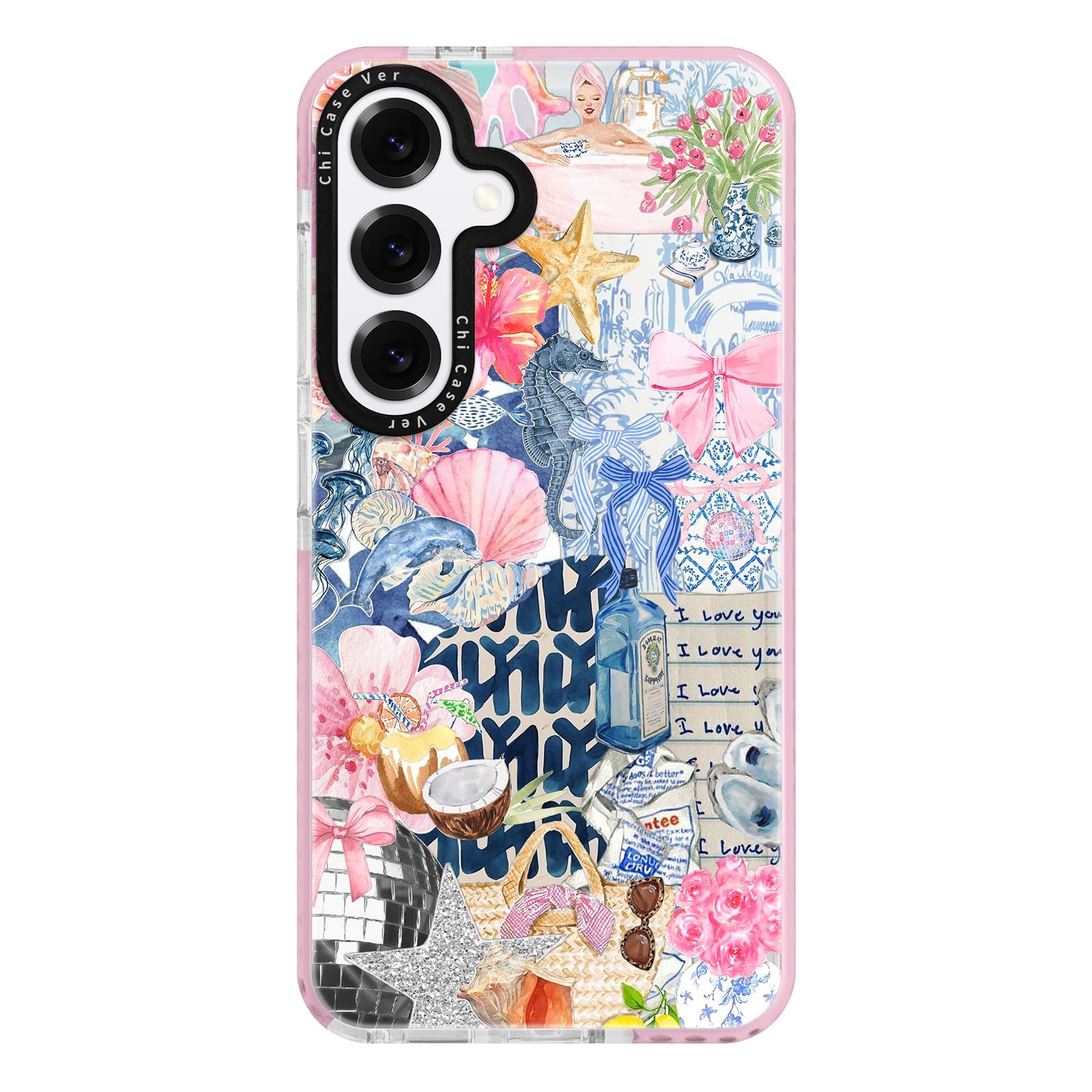 for Samsung Galaxy S23+ Case, Coastal Romantic Y2K Design with Military-Grade Drop Protection, Cute Ocean Theme TPU Cover with 1.5mm Camera Protection for Women Girls