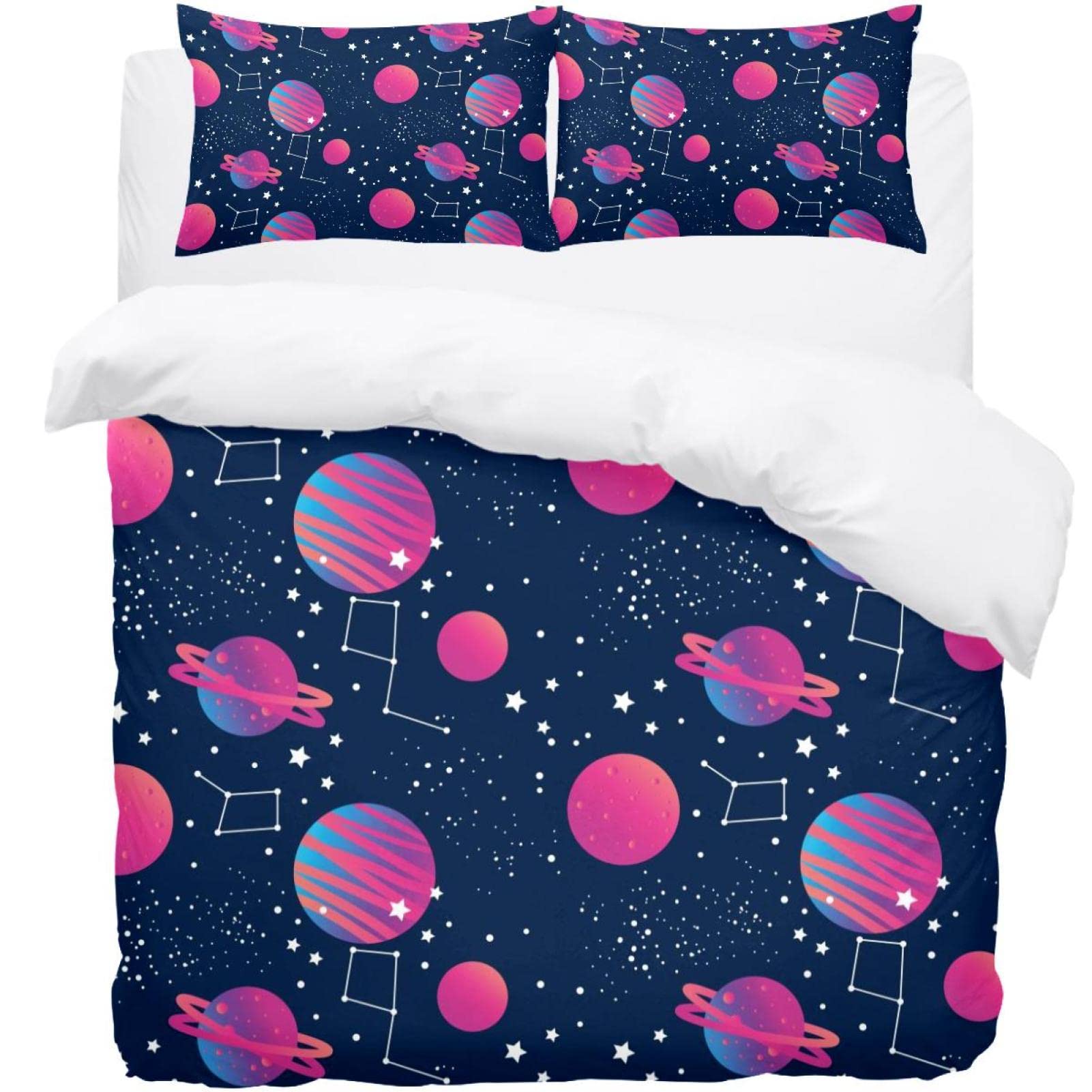 Parure de lit galaxie bleu et rose pour raviver une chambre parentale triste