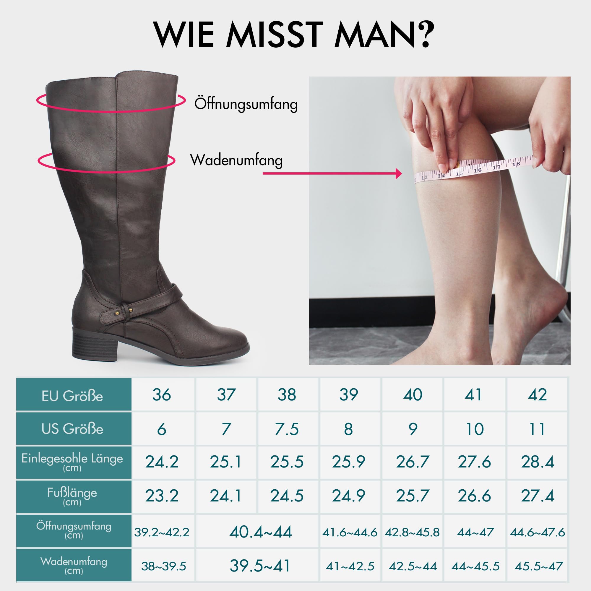 Hawkwell Botas de montar hasta la rodilla con doble cremallera y pantorrilla ancha para mujer