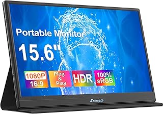 Scnsuptp Portable Monitor,15.6" 1080P Laptop Screen Extender Plug&Play FHD IPS HDR Display Travel Gaming Monitor USB-C HDMI Second Monitor for Mac PC Phone Xbox PS5/4 Switch w/Smart Cover