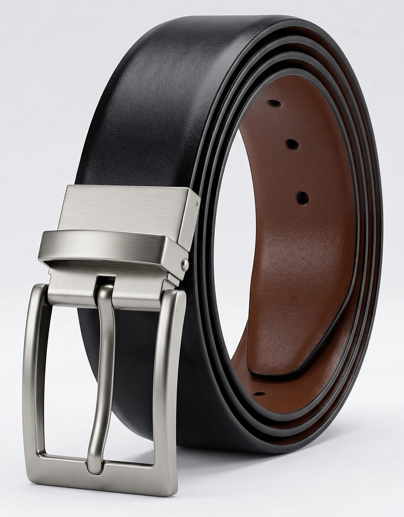 Men's Reversible Genuine Leather Belt | 2-in-1 Formal & Casual | Adjustable Waist Belt with Rotating Buckle | Office, Jeans & Trouser Belt for Men-picture-27