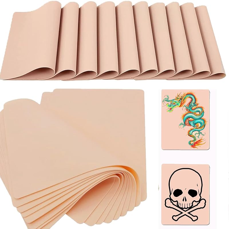Urknall Kit com 10 folhas de pele sintética para prática de tatuagem, espessura de 1,3 mm