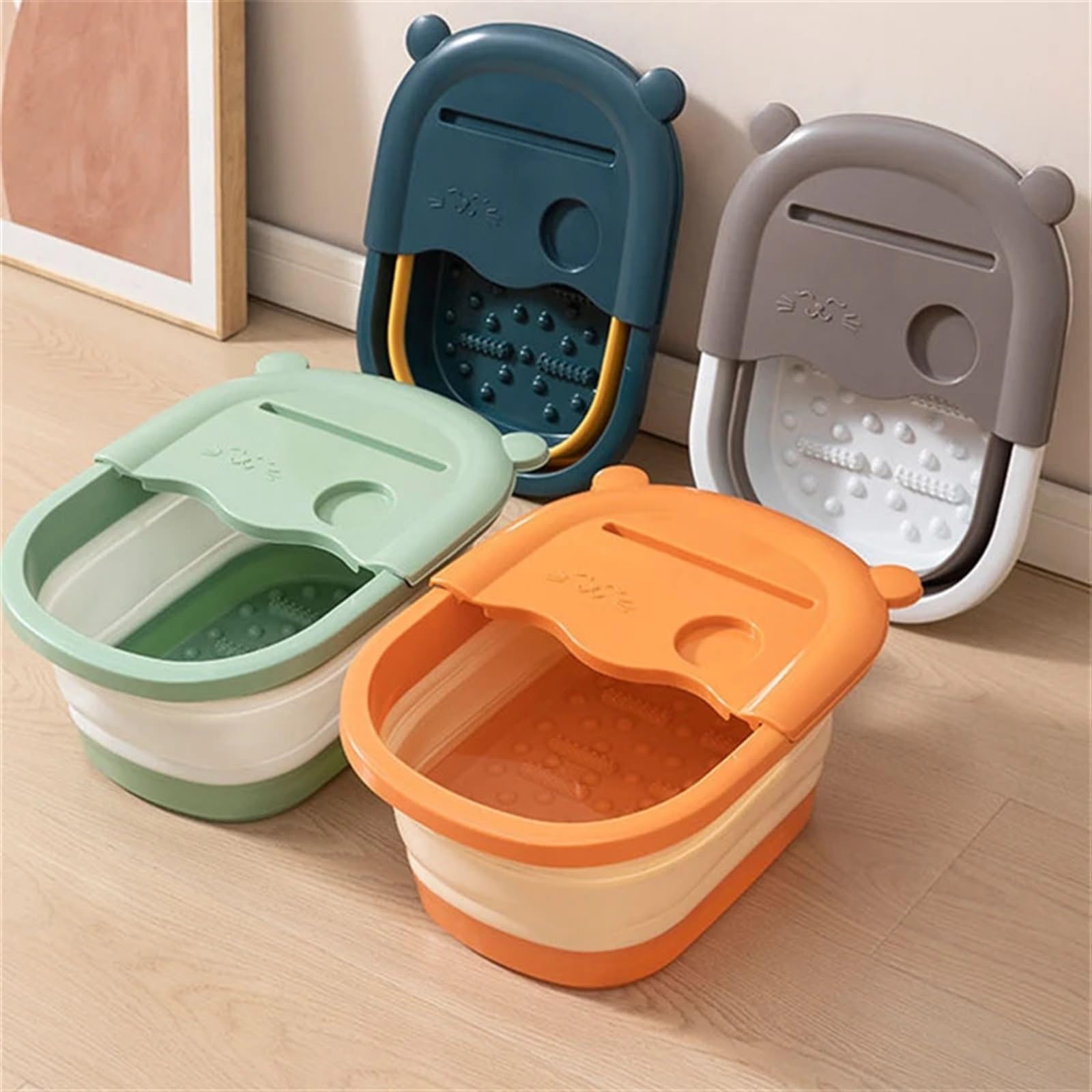 Faltbarer FußBadeimer Faltbare Fußbad Eimer Massage Fuß Waschbecken Hause Wäsche Wanne Eimer Erwachsene Fuß Bad Becken Klapp Fuß Einweichen Eimer FüR Fischen，Camping(Orange)