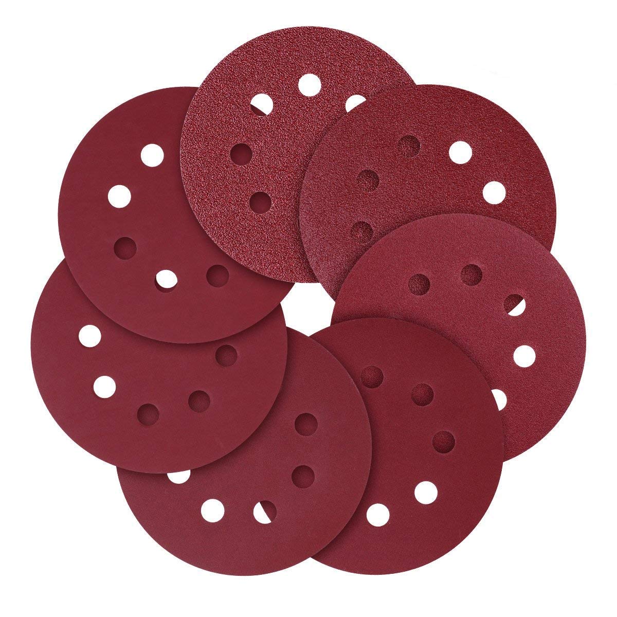 5" Sanding Discs 40 60 80 120 240 Grit Orbital Sander Pads 80pcs 125mm