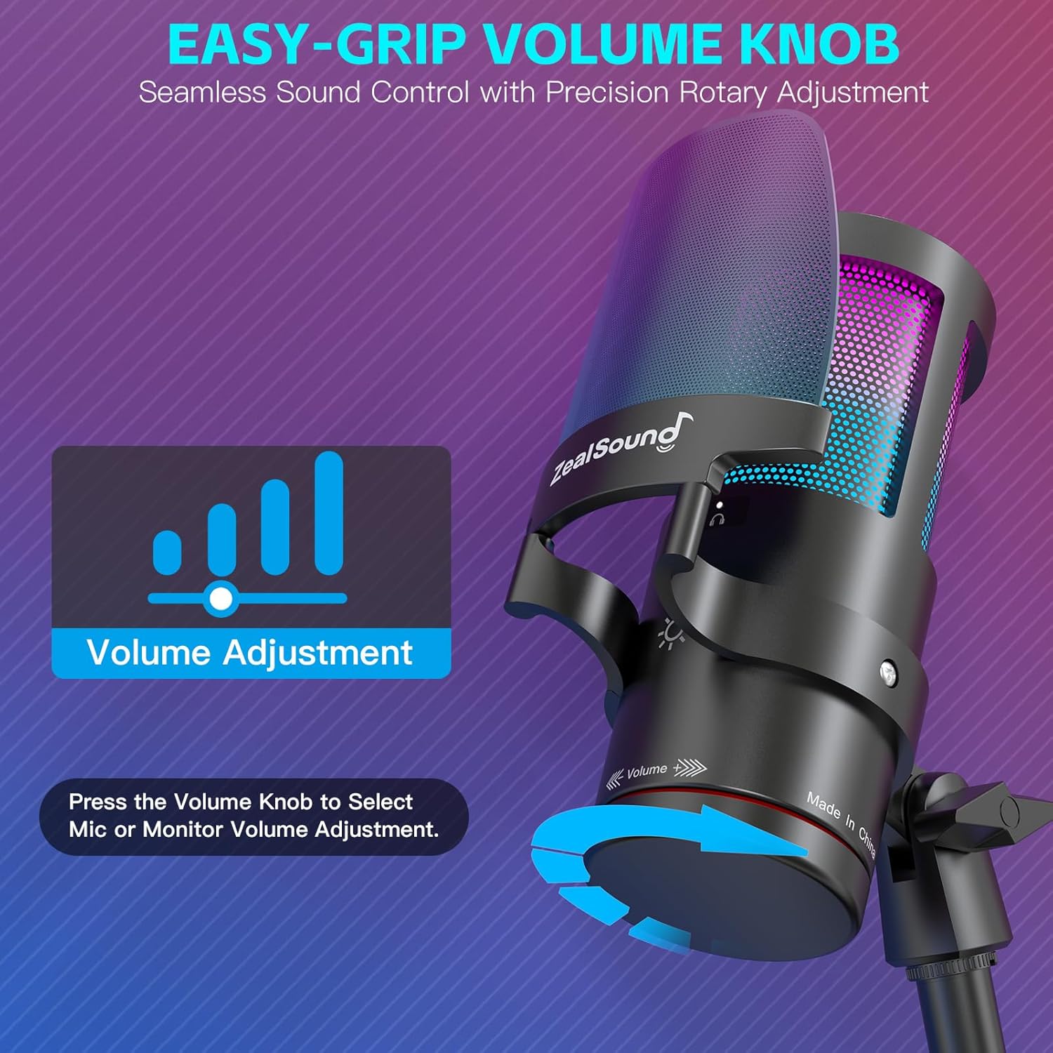 zealsound Gaming USB Microphone,Noise Canceling Mic with RGB Light,Touch Mute,Gain,Real-Time Monitoring for Streaming,Podcast,Twitch,YouTube,Discord,Compatible with iPhone,iPad,PC,PS4,PS5,Mac 31 71FZK RoG6L. SL1500