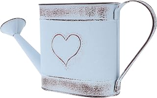 Cabilock Regador em forma de panela de ferro para ambientes internos e externos, regador, vaso de metal, chaleira, vaso de flores com estampa de coração, casa de fazenda, decoração de casa, chaleira decorativa para decoração de mesa de escritório