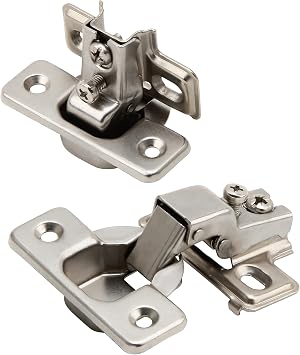 Silverline 1/2 inch Overlay Concealed Cabinet Hinges, Self-Closing Short Arm European Hinge for Face Frame Cabinets, 105Deg Opening, 35mm Cup, Screw-On Steel Hardware with Screws (6 Pack)