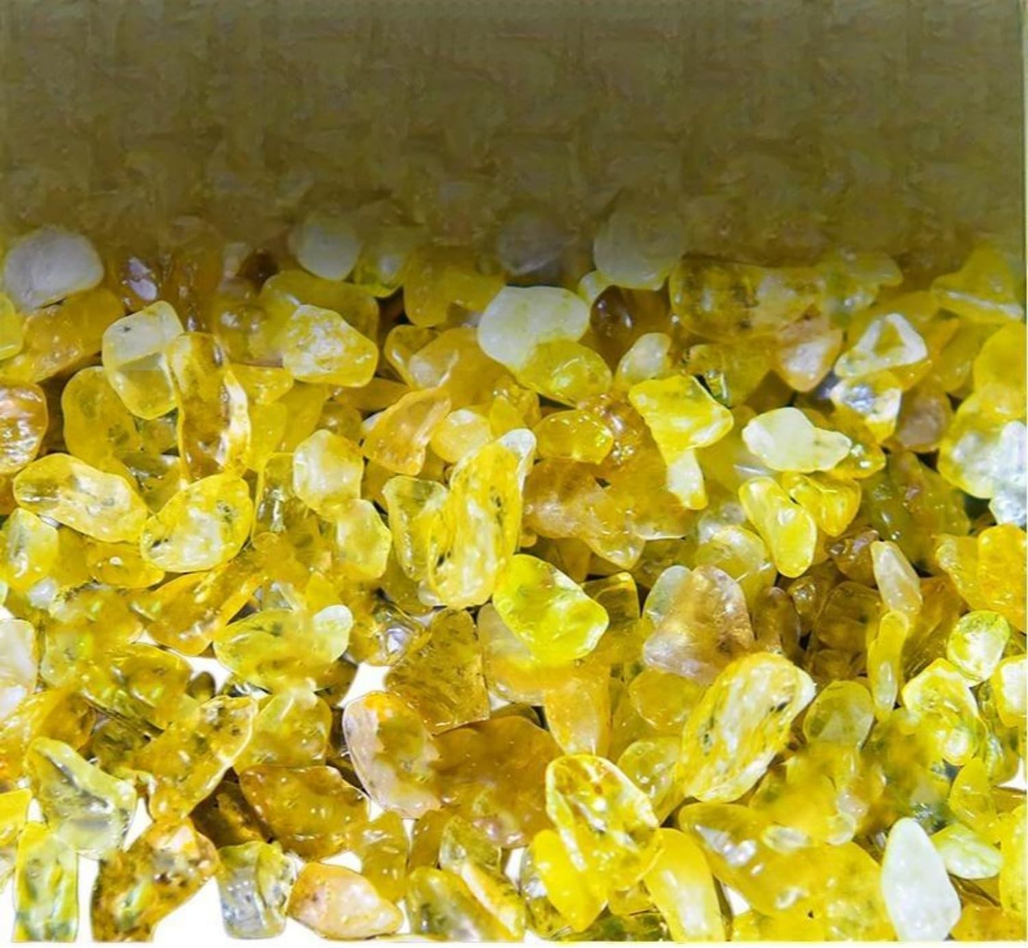 纯天然黄水晶碎石摆件黄水晶原石元宝聚宝盆米缸 fengshui Chinese Tassel Ornaments-1354