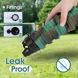 MAKERSLAND Collapsible Water Bottle for Adults, Boys, Students, Kids, Reusable Silicone Foldable Water Bottles for Travel Camping Hiking, Portable Sports Water Bottle, Camouflage