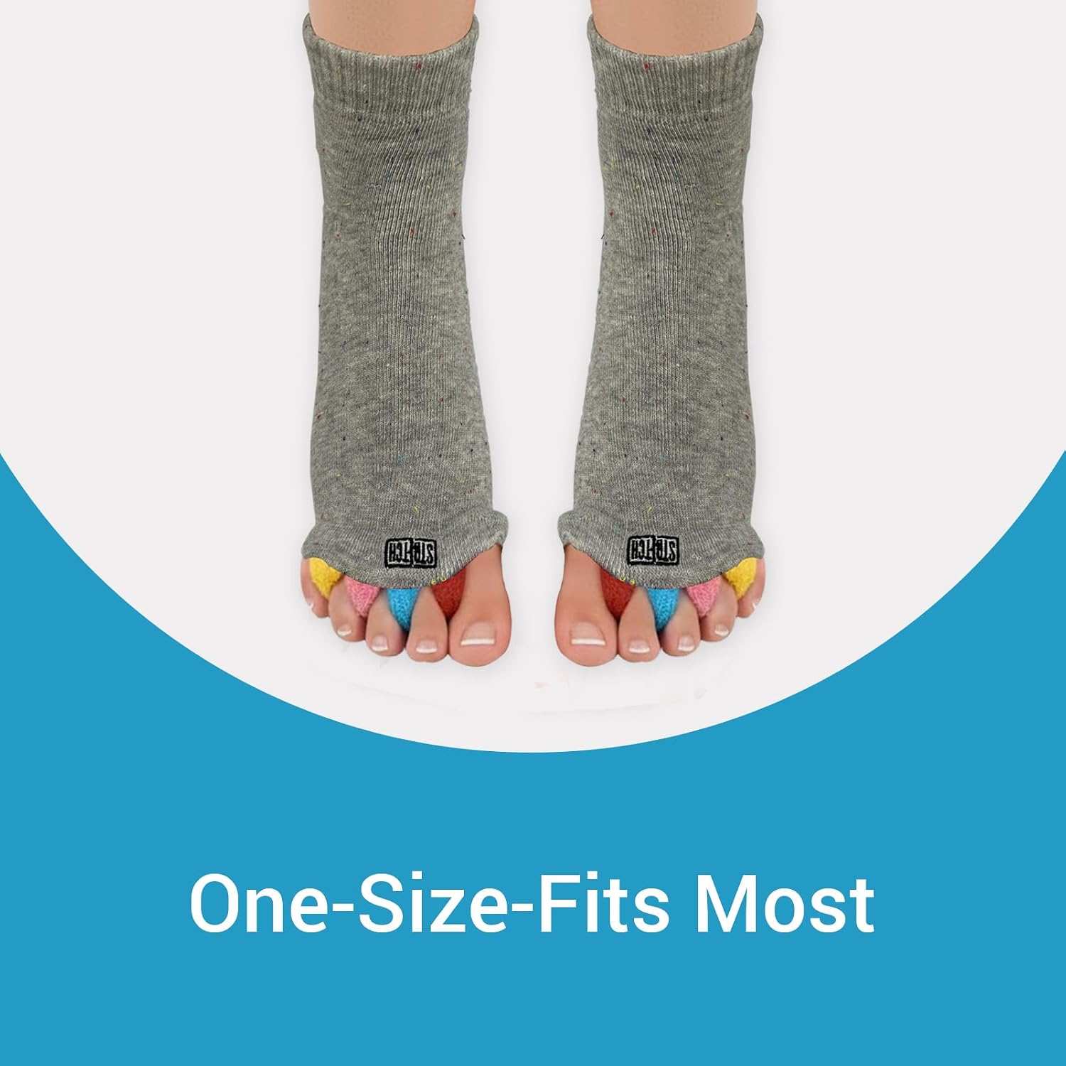 Toe Separator Socks by Stretch; Foot Realignment and Relief from Bunion Pain and Foot Issues - One Size Fits Most