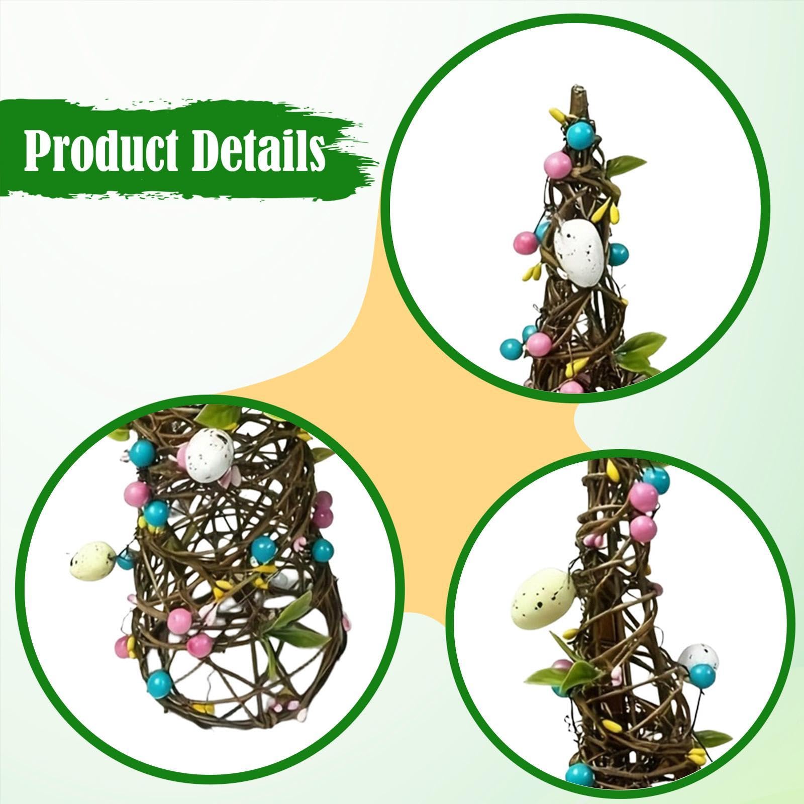 Generic 2 Decorazioni Pasquali per La Tavola, Centrotavola a Forma di Torre con Uova Decorative.