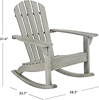 Vista 3 de SAFAVIEH PAT7042A Colección Brizio Silla mecedora Adirondack de teca para exteriores