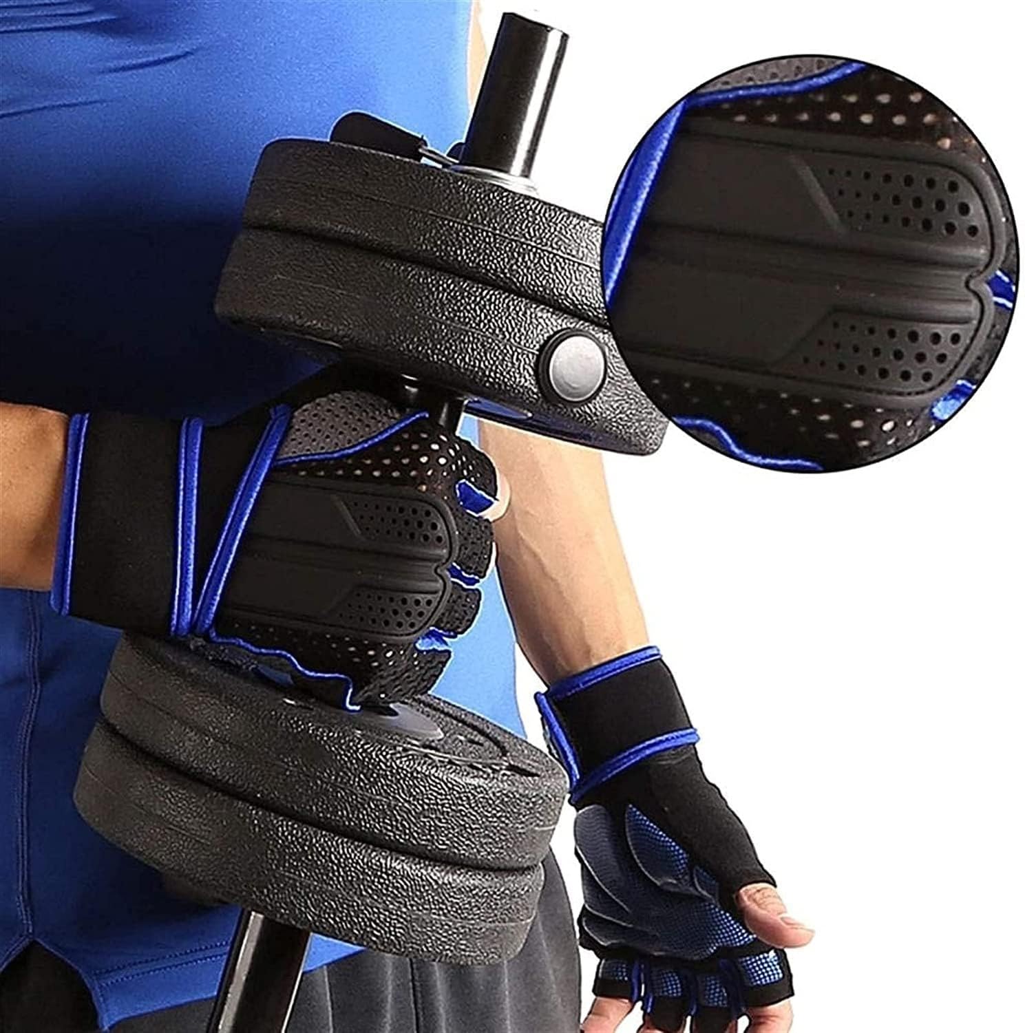 Guantes deportivos para Ciclismo Medio dedo transpirables con agarres antideslizantes de silicona, ideales para Hombres y Mujeres para entrenamiento Fitness y p, B(M), B(M)