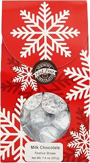 Vermont Nut Free Chocolates Festive Milk Chocolate Drops – Nut Free & Kosher Holiday Gift Box of Bite-Size Chocolates (30 Pieces, 7.8 oz)