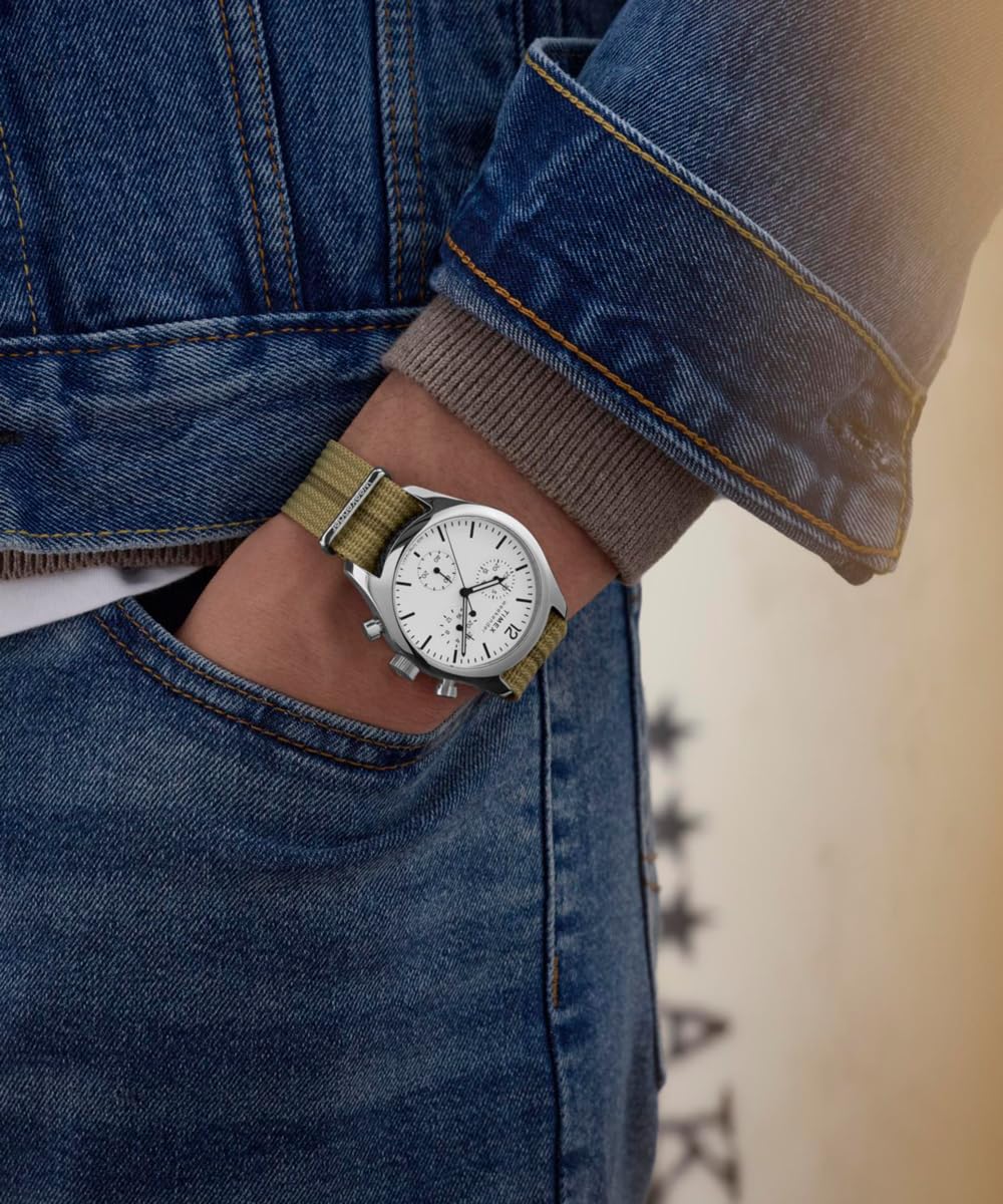 Timex Men's Weekender New England Chronograph 40mm Eco-Conscious Fabric Strap Watch