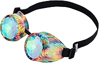 Vista 71 de Gafas de caleidoscopio retro con pinchos, gafas de cristal arcoíris steampunk estilo soldadura, gafas de cosplay punk