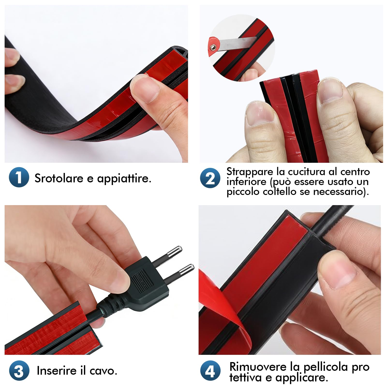 shinfly 1.6m Canalina da Pavimento, Canalina Passacavi Calpestabile Autoadesiva, PVC Canaline, Canaletta per Cavi Elettrici, Adatta per Nascondere i Cavi in Casa — Nero 12mm(L) x 10mm(A)