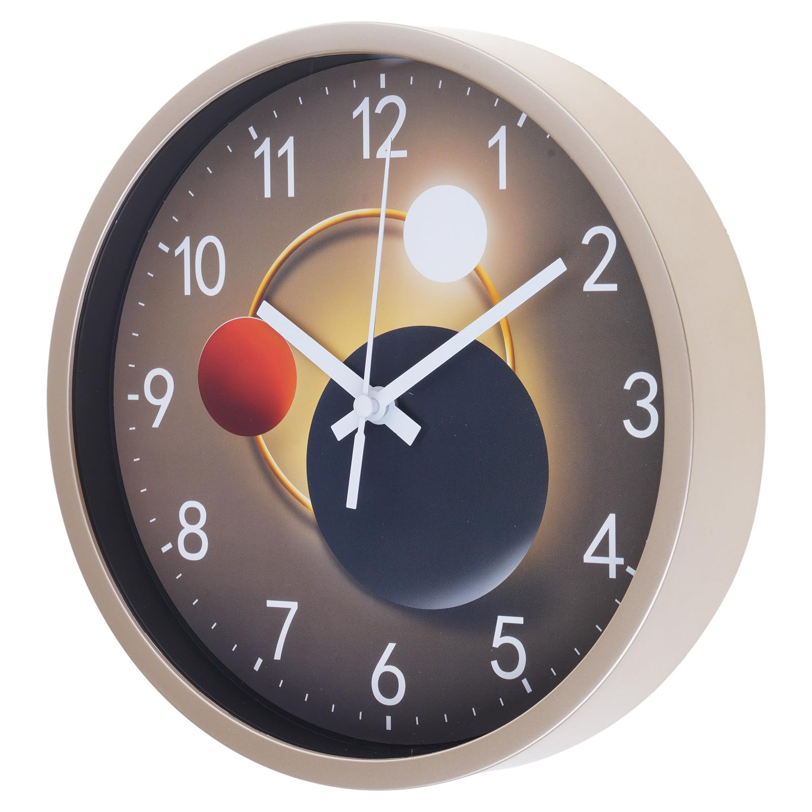 Hsioluted 8Inch Glass Wall Clock Quiet Feature Contemporary Wall Decoration for and Restaurant Hanging Clocks Frameless Decorative Clock