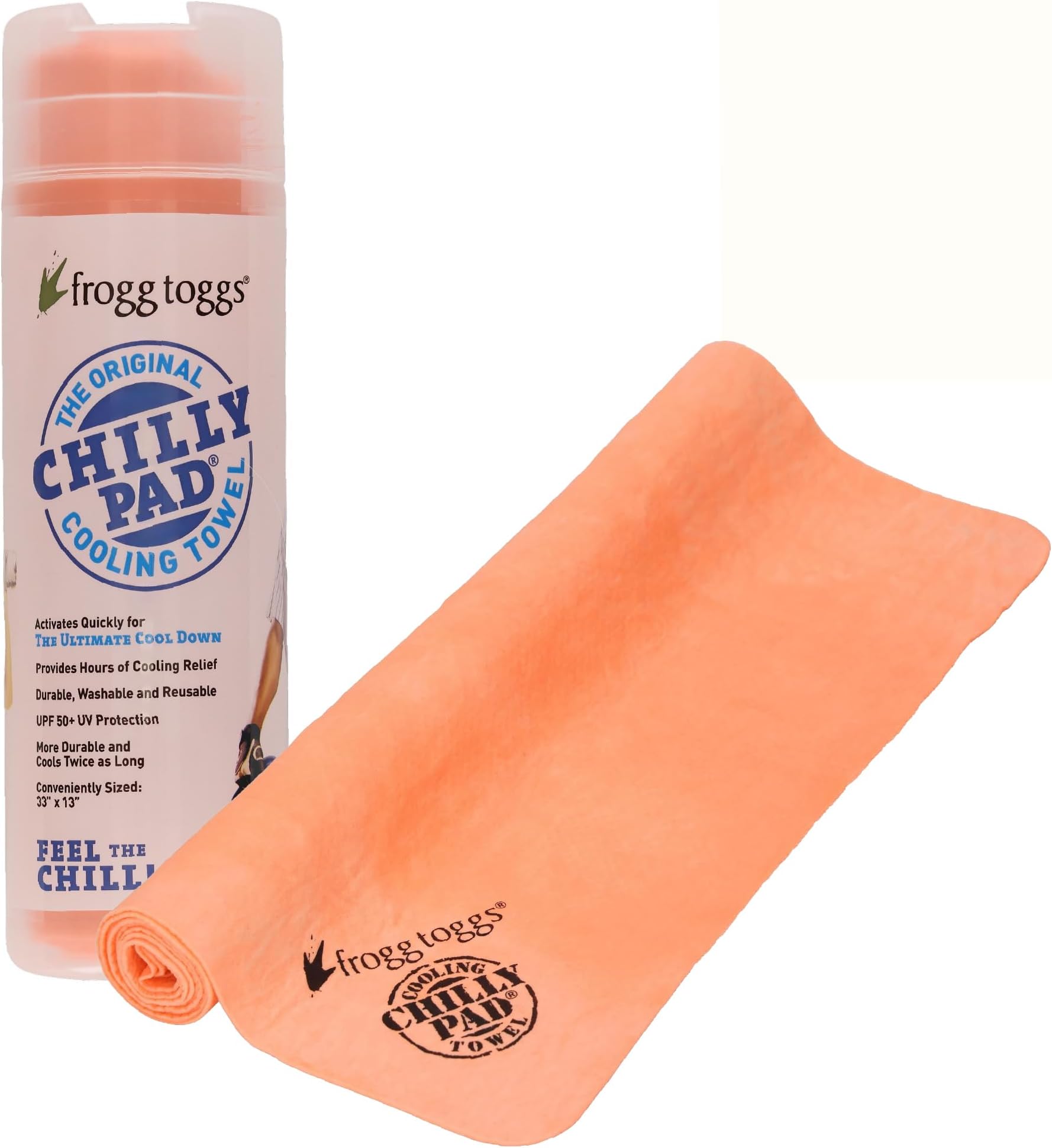 FROGG TOGGS Chilly Pad, Instant Cooling Towel, long lasting, reusable, Sports and Outdoors Neck Towel 33x13