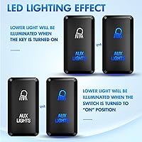 Vista 4 de Nilight Interruptor de Botón de Luces Auxiliares 12V Encendido/Apagado con Kit de Cable Conector 1.54" x 0.83" Repuesto para Toyota Tacoma Tundra