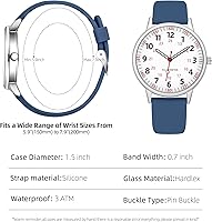 Vista 2 de Reloj de enfermera para mujer, resistente al agua, analógico, de silicona, con segundero, reloj de enfermería