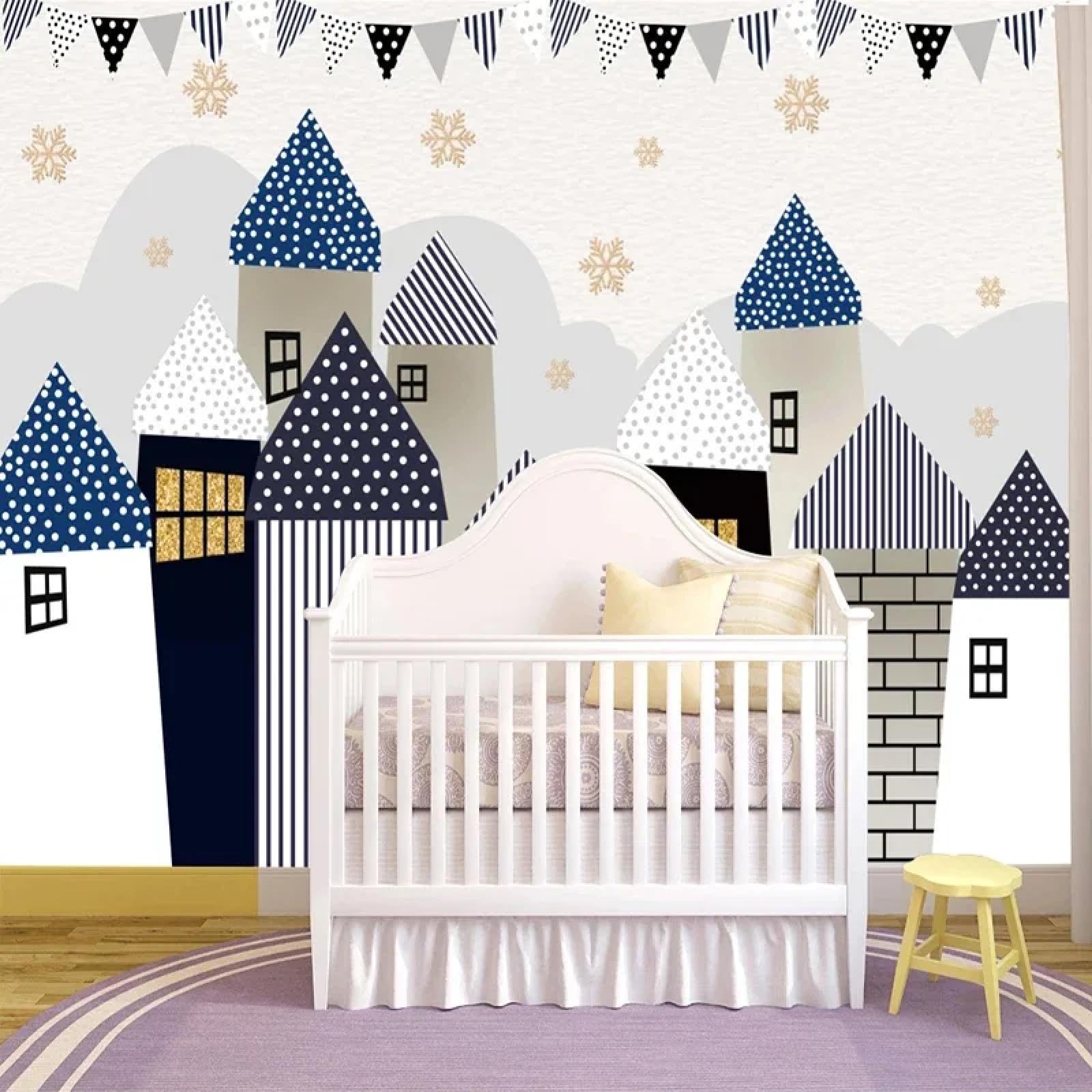 Adesivi murali per cameretta dei bambini, cartoni animati, casa, castello, cameretta per bambini, asilo, soggiorno, camera da letto, carta da parati