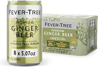 Fever-Tree Ginger Beer 8-Pack 5.1oz Cans - Bold Blend of 3 Gingers, Non-Alcoholic Mixer for Cocktails & Mocktails